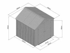 EXPERTLAND Caseta de jardín de resina beige y gris 6,15 m² con suelo - grosor 22 mm - ANTEVA Gris / Beige Discount