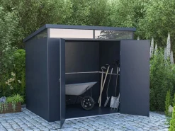 EXPERTLAND Caseta de jardín de resina con suelo, 4 m², MINARO Gris antracita Online
