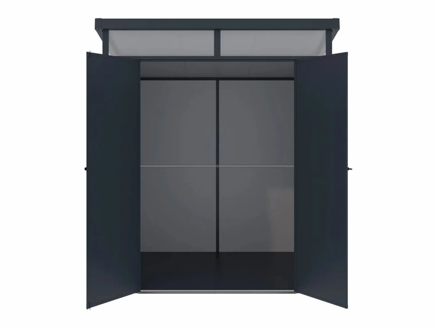 EXPERTLAND Caseta de jardín de resina gris 3,65m² con suelo, MINARO Gris claro / Gris antracita / Gris