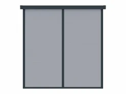 EXPERTLAND Caseta de jardín de resina gris 3,65m² con suelo, MINARO Gris claro / Gris antracita / Gris