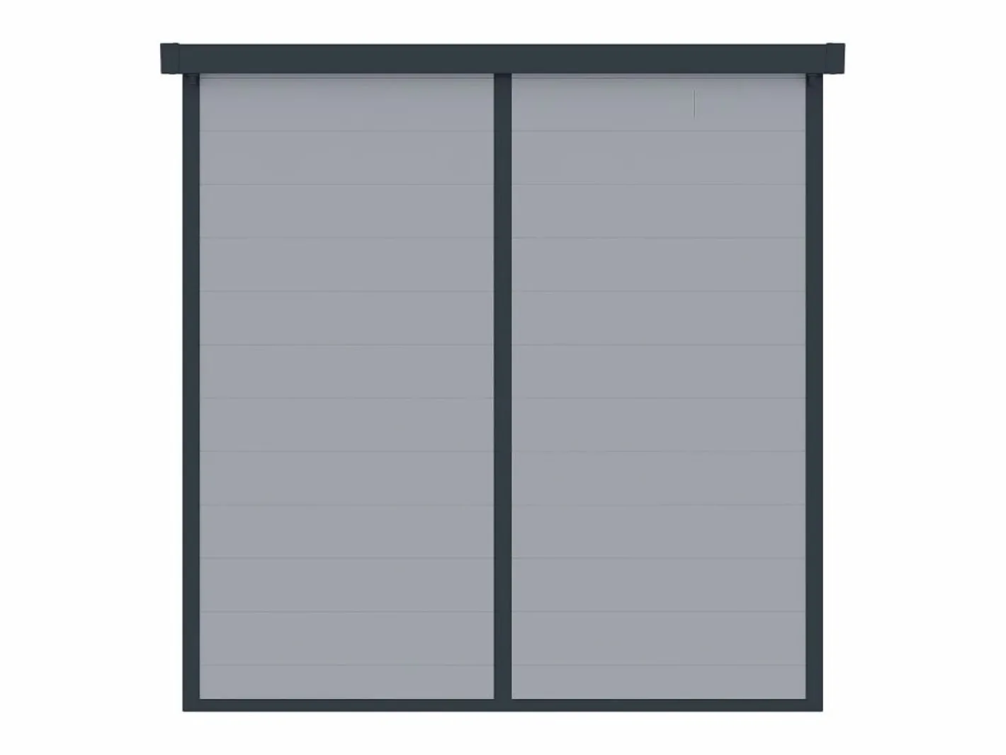 EXPERTLAND Caseta de jardín de resina gris 3,65m² con suelo, MINARO Gris claro / Gris antracita / Gris