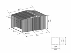 EXPERTLAND Caseta De Jardín|Caseta de jardín LERY de 6 m² de acero galvanizado gris