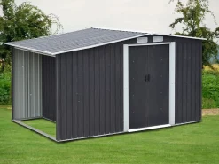 EXPERTLAND Caseta De Jardín|Caseta de jardín LERY de 6 m² de acero galvanizado gris