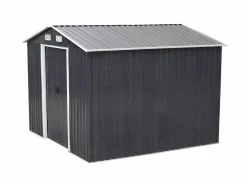 EXPERTLAND Caseta de jardín MANSO de 6,6 m² de acero galvanizado Gris Gris antracita Clearance