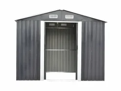 EXPERTLAND Caseta de jardín MANSO de 6,6 m² de acero galvanizado Gris Gris antracita Clearance
