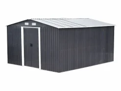 EXPERTLAND Caseta de jardín MANSO de 12,5 m² de acero galvanizado Gris Gris antracita Clearance