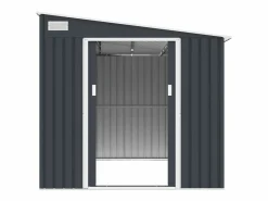 EXPERTLAND Caseta de jardín metal adosada de acero galvanizado antracita 4,97 m² DAUSTIN Gris antracita Discount
