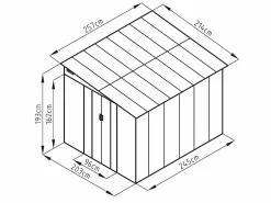 EXPERTLAND Caseta de jardín metal adosada de acero galvanizado antracita 4,97 m² DAUSTIN Gris antracita Discount