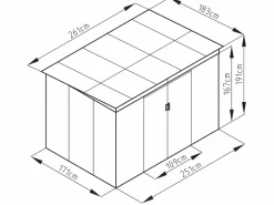 Caseta de jardín metal de acero galvanizado 4,29 m² FOLCO^EXPERTLAND Clearance