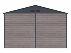 Caseta de jardín metal de acero galvanizado efecto madera gris 13,12 m² ADELMO^EXPERTLAND Best