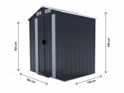 Habitat et jardin Caseta De Jardín|Caseta de jardín metálica "Boston" con puerta corredera - 2,17 m² -