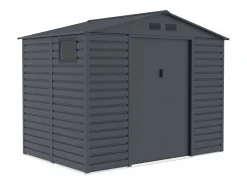 EXPERTLAND Caseta de jardín metálica en acero galvanizado - 5,40m² - ADELMO Gris antracita Clearance