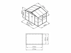 EXPERTLAND Caseta de jardín metálica en acero galvanizado - 5,40m² - ADELMO Gris antracita Clearance