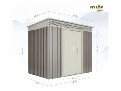 Hoggar Caseta De Jardín|Caseta de jardín metálica Nykop 3,02m2 - 10 años garantía - 142 x 213 x 184 cm. Cobertizo jardin