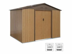 Sweeek Caseta de jardín metálico, 5.39m² roble Color natural claro Outlet
