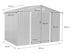 Sweeek Caseta de jardín metálico, 5.39m² roble Color natural claro Outlet