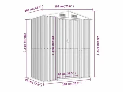 Caseta de jardín 192x108x223 cm acero galvanizado antracita^vidaxl Hot