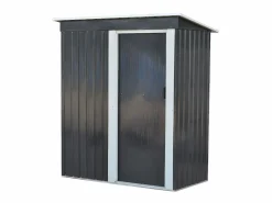 EXPERTLAND Caseta jardín acero galvanizado BIRON puerta corredera 1.1m² Gris antracita New