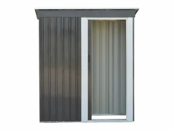 EXPERTLAND Caseta jardín acero galvanizado BIRON puerta corredera 1.1m² Gris antracita New