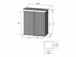 EXPERTLAND Caseta jardín acero galvanizado BIRON puerta corredera 1.1m² Gris antracita New