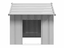 Clicnbuy Caseta para perros con techo acero galvanizado 85x107x81 cm Gris Discount