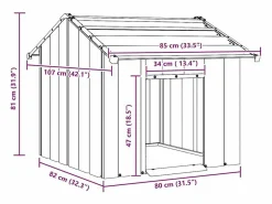 Clicnbuy Caseta para perros con techo acero galvanizado 85x107x81 cm Gris Discount