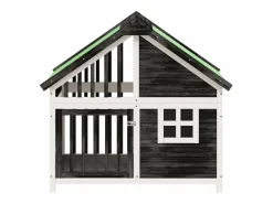 Clicnbuy Caseta para perros madera maciza de pino 96x60,5x87 cm Gris