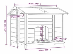 Caseta para perros madera maciza de pino 96x87x80,5 cm^Clicnbuy New