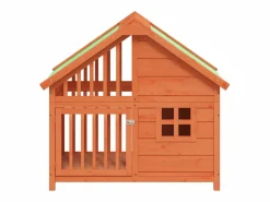 Clicnbuy Seguridad Para Mascotas|Caseta para perros madera maciza de pino marrón 96x60,5x87 cm