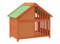 Clicnbuy Seguridad Para Mascotas|Caseta para perros madera maciza de pino marrón 96x60,5x87 cm