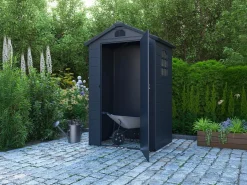EXPERTLAND Casetas de jardín de resina antracita - 1,39 m² CESIO Gris antracita Online