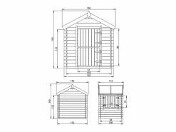 Timbela Casitas de madera infantiles jardin con el suelo - 1.1m² / L146xB112xA145 cm - M516 Color natural claro Best