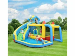 Merax Castillo inflable 5 en 1 para niños - 364 x 315 x 239 cm - Oxford - Con ventilador - Azul Outlet