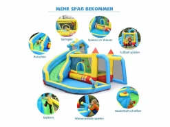 Merax Castillo inflable 5 en 1 para niños - 364 x 315 x 239 cm - Oxford - Con ventilador - Azul Outlet