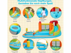 Merax Castillo Hinchable|Castillo inflable 8 en 1 para niños - 460 x 343 x 190 cm - Oxford - Con ventilador -
