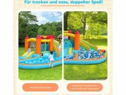 Merax Castillo Hinchable|Castillo inflable 8 en 1 para niños - 460 x 343 x 190 cm - Oxford - Con ventilador -
