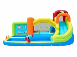 Castillo inflable con trampolines, ventilador, deslizamiento, cesta de baloncesto, de 3 a 8 años, 410x315x203cm^DripeX New