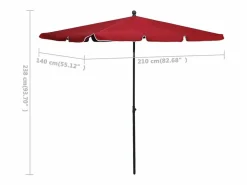 Caylan Sombrilla de jardín con poste burdeos rojo 210x140 cm^Garden Furniture Discount