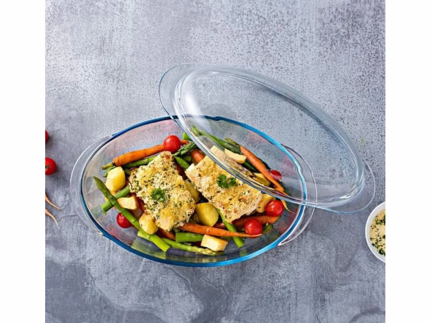Pyrex Cazuela Classis Vidrio 4,1L ovalada con tapa 10x20x33 cm Transparente Outlet