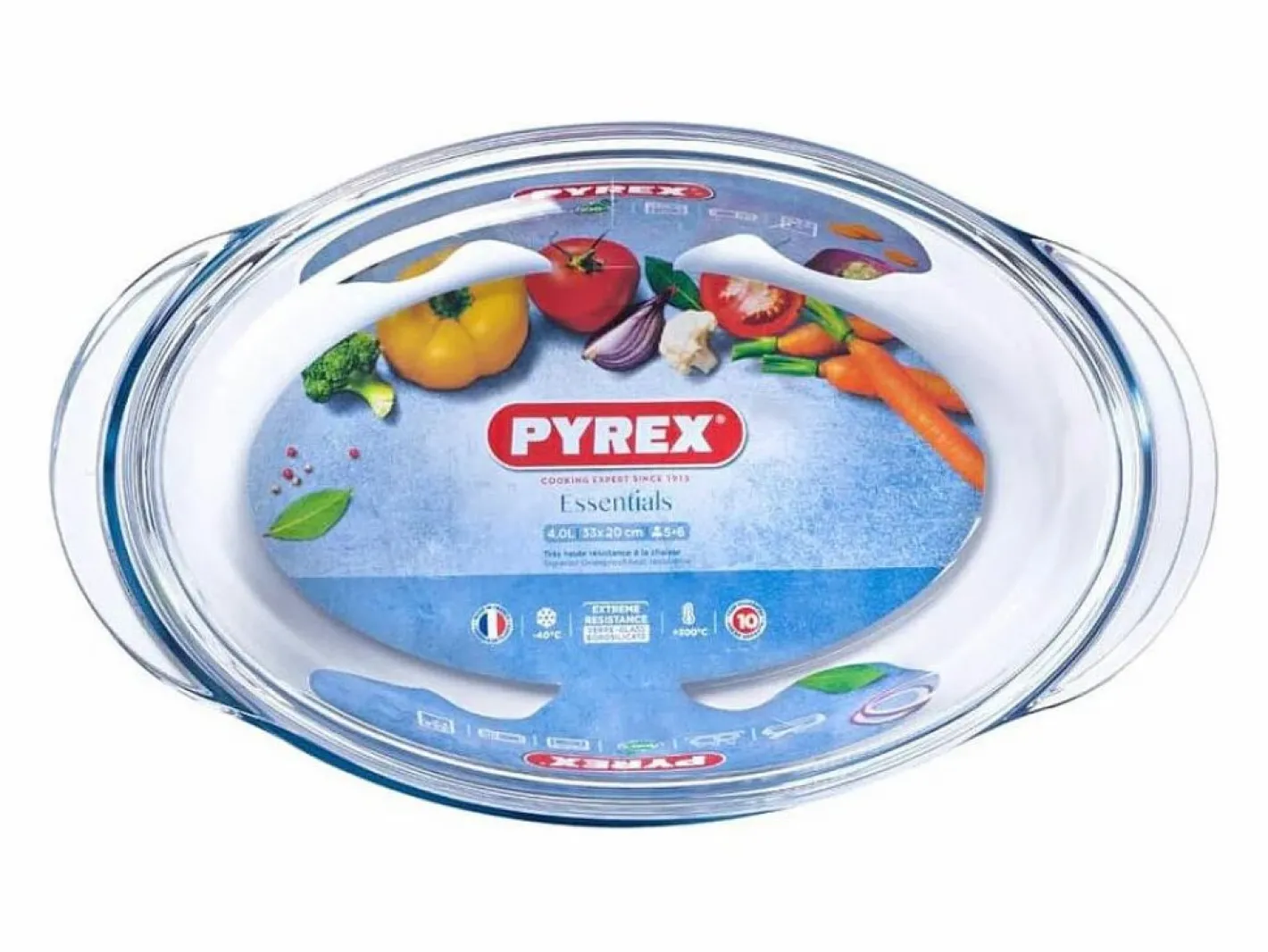 Pyrex Cazuela Classis Vidrio 4,1L ovalada con tapa 10x20x33 cm Transparente Outlet