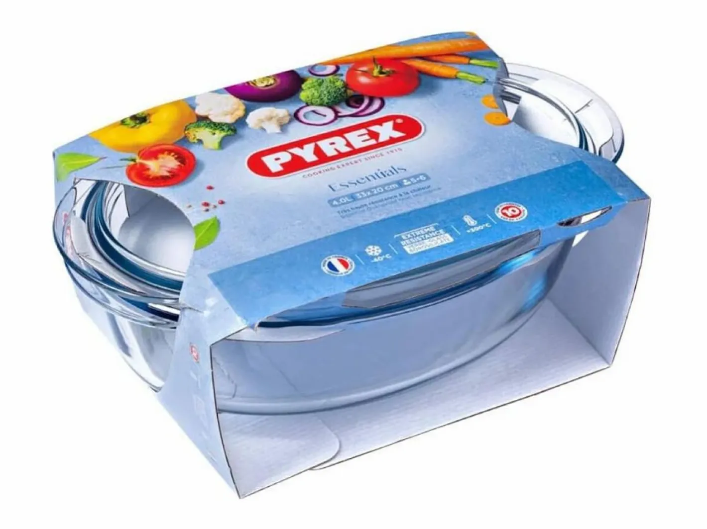 Pyrex Cazuela Classis Vidrio 4,1L ovalada con tapa 10x20x33 cm Transparente Outlet