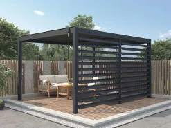 EXPERTLAND Cenador Y Quiosco|Pérgola|Celosía de aluminio para pérgola bioclimática, Ancho 3,68 x Alt. 2,2 m, BOLSENA