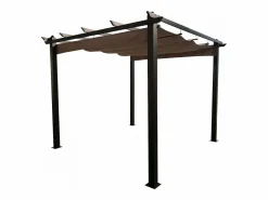 Concept-Usine Cenador aurtante 3x3 m, aluminio y lona de poliéster gris REGIA Topo New