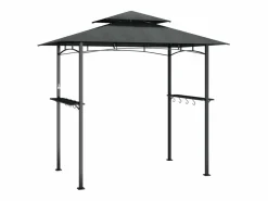 Cenador barbacoa y estantes laterales antracita 240x150x243cm acero Gris Sale