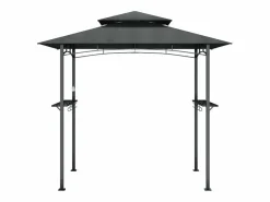 Cenador barbacoa y estantes laterales antracita 240x150x243cm acero Gris Sale