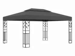 Cenador con doble techo y luces LED 3x4 m Antracita Gris Best