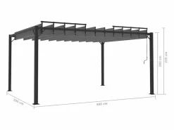 Pérgola|Cenador con techo de lamas 3x4 m Antracita Tejido de aluminio