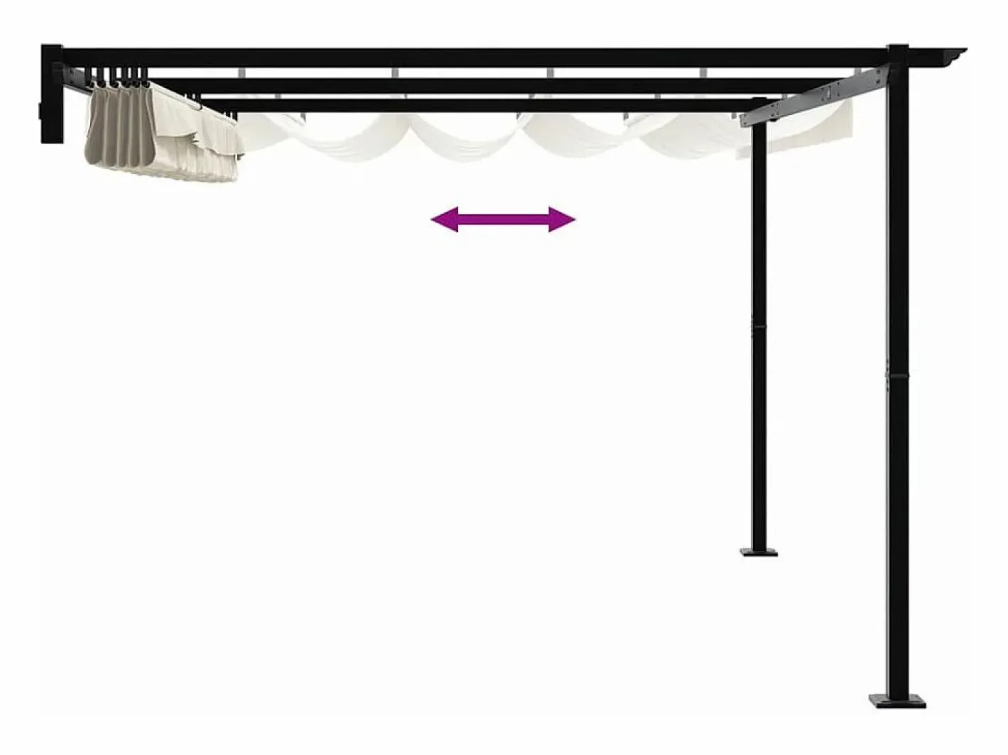 Pérgola|Cenador de pared de acero color