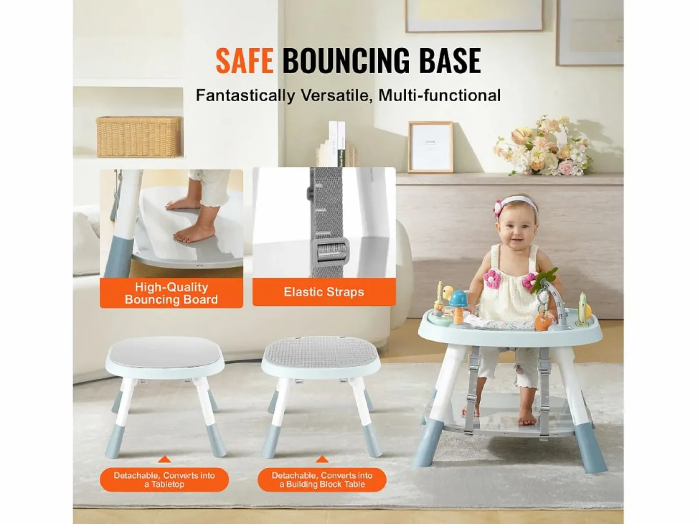 Centro de Actividades para Bebés, SucceBuy Centro de Actividades para Bebés, Asiento Giratorio 360°, para 6 Meses y Más, Plástico,^