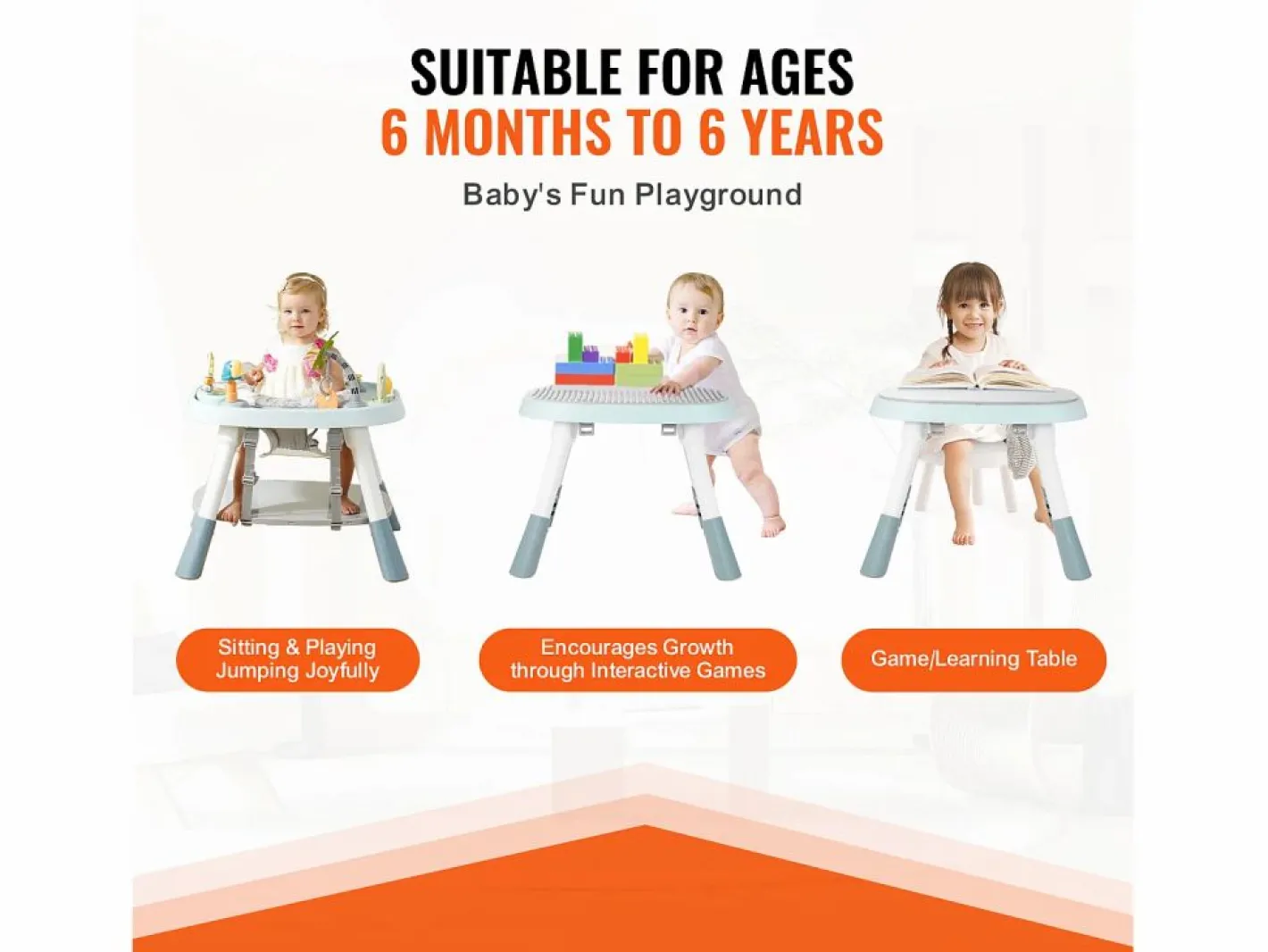 Centro de Actividades para Bebés, SucceBuy Centro de Actividades para Bebés, Asiento Giratorio 360°, para 6 Meses y Más, Plástico,^